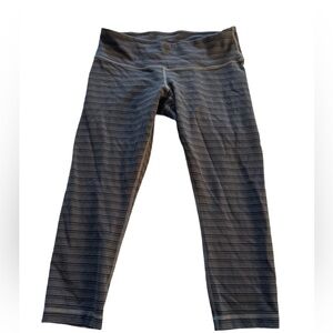Lululemon Wunder Under Crop Black Gray Stripe 8
